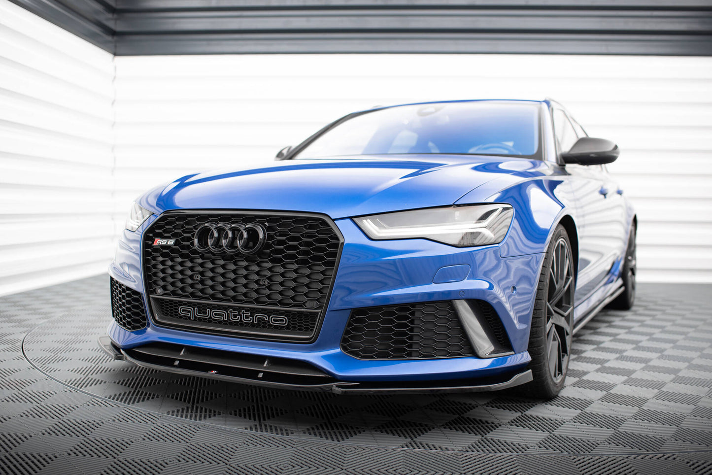 Front Ansatz V.3 für Audi RS6 C7 / C7 Facelift schwarz Hochglanz