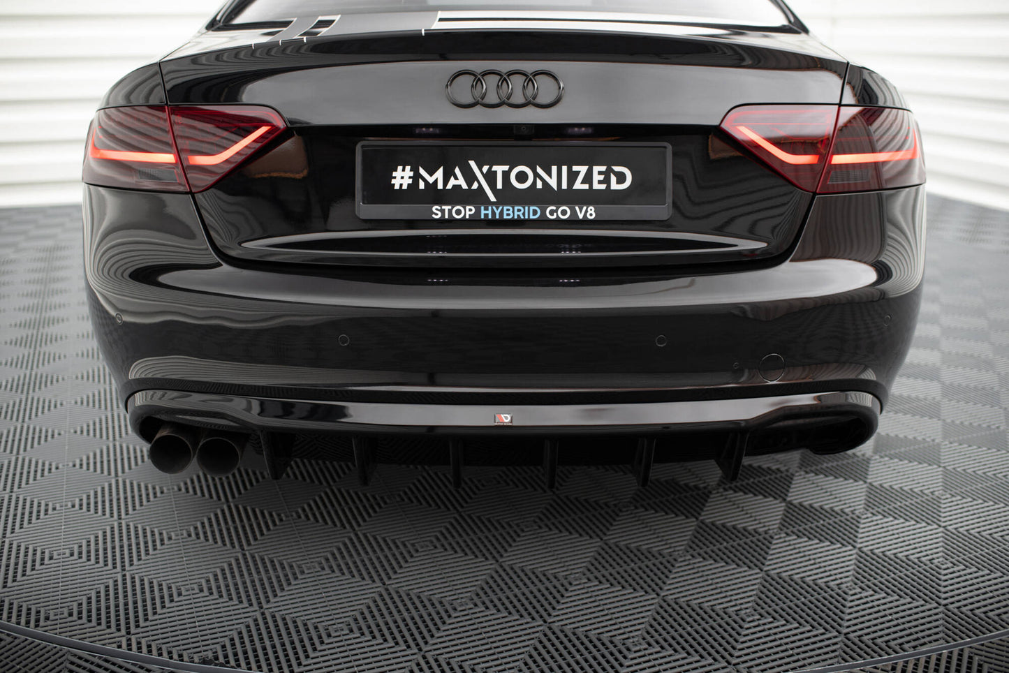 Diffusor Heck Ansatz für Audi A5 Coupe / Cabrio S-Line 8T (Doppelauspuff li.)