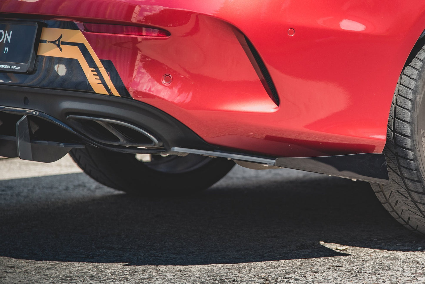 Street Pro Heck Ansatz Flaps Diffusor + Flaps für Mercedes-AMG C43 Coupe C205 schwarz Hochglanz
