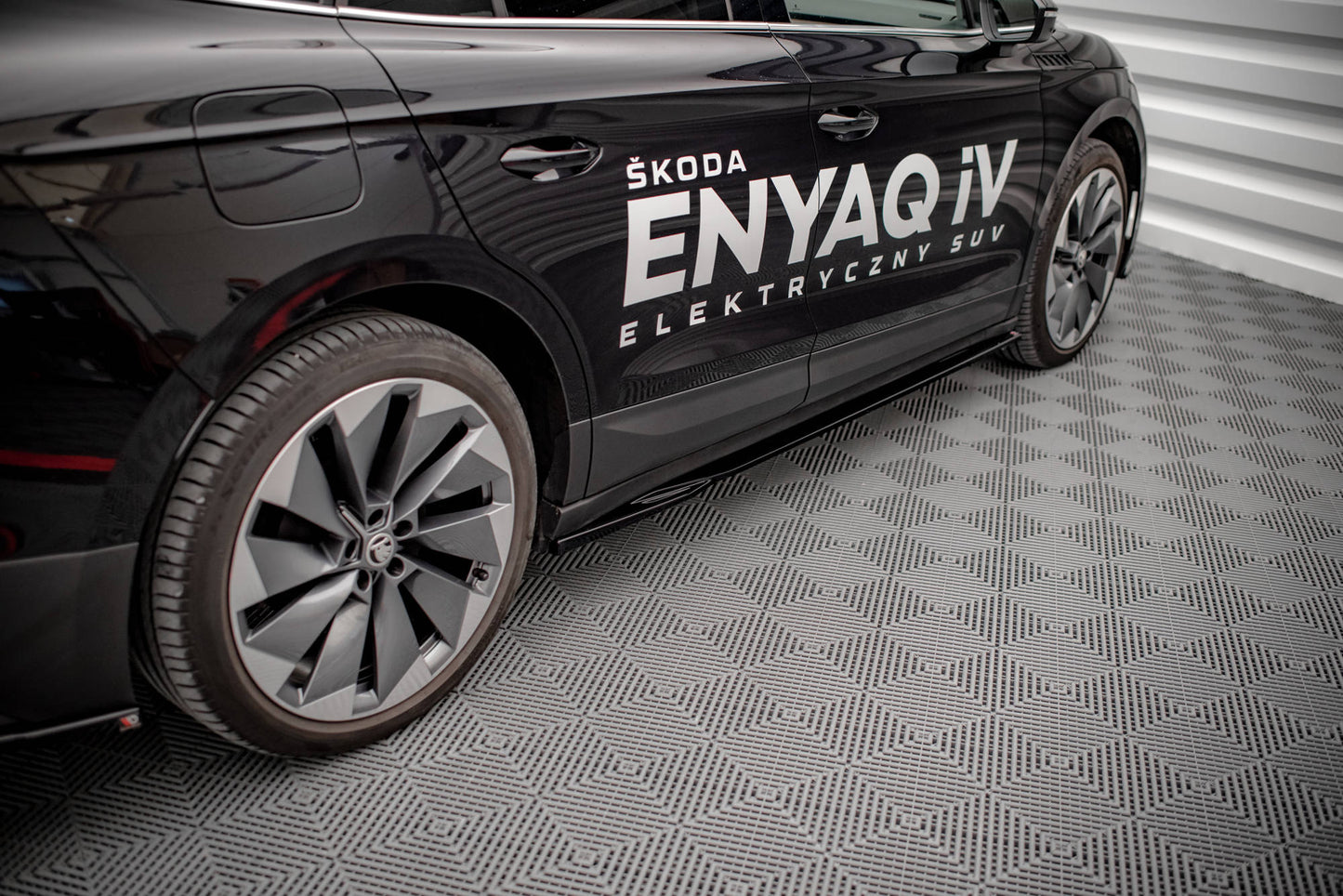Seitenschweller Ansatz für Skoda Enyaq iV Carbon Look