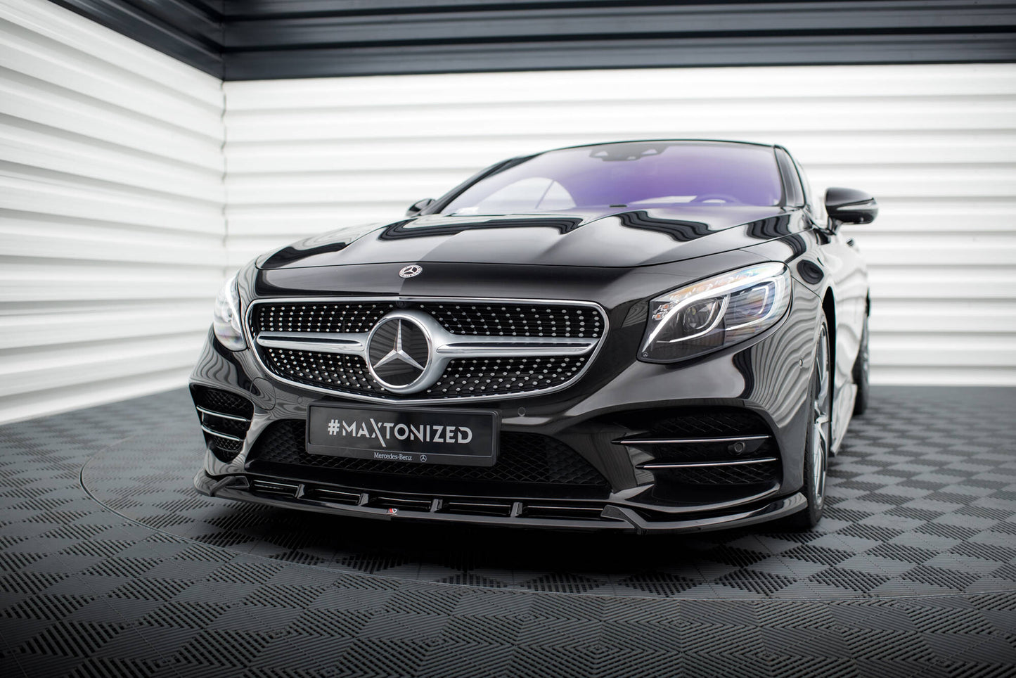 Front Ansatz V.2 für Mercedes-Benz S Coupe AMG-Line C217 Facelift schwarz Hochglanz
