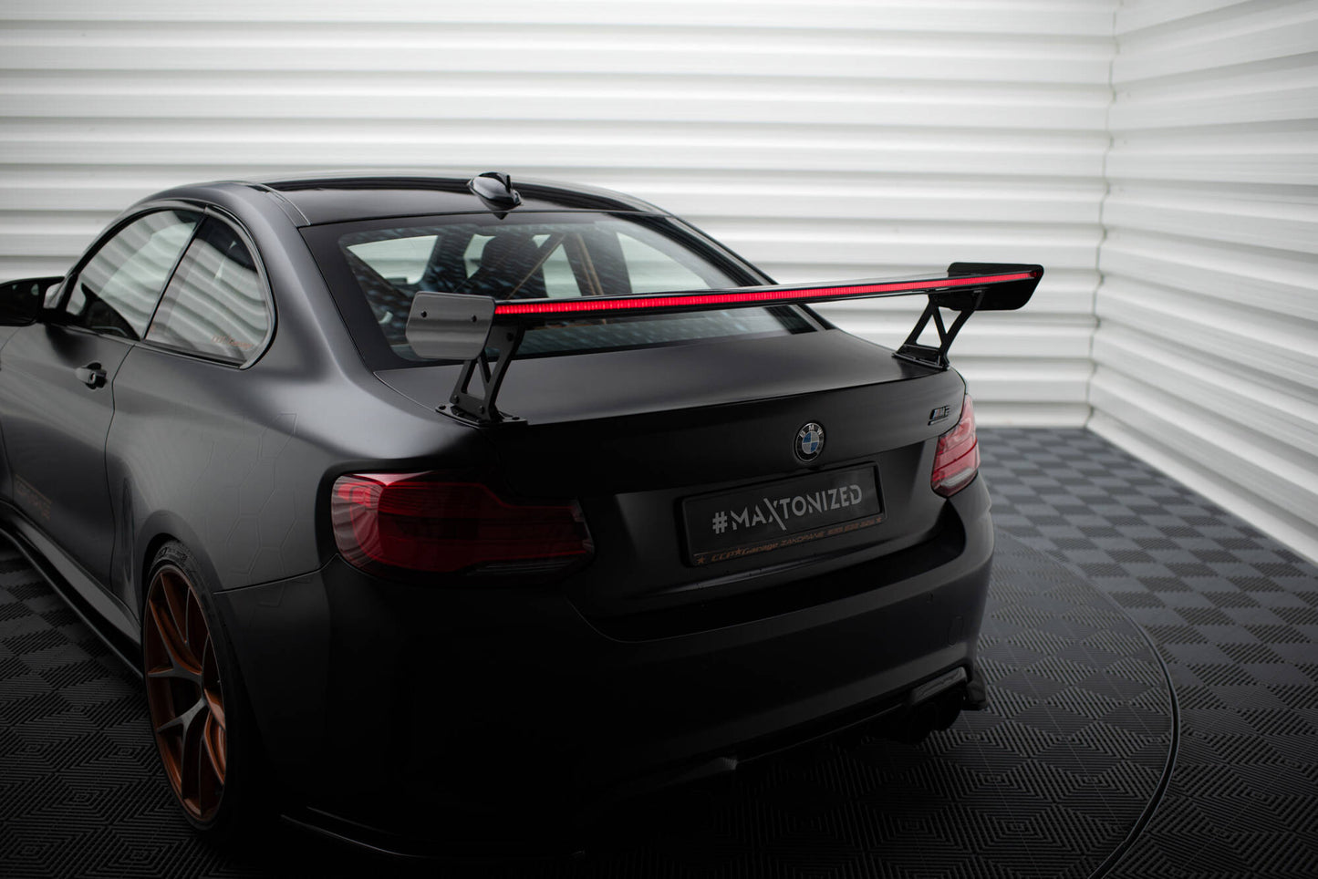 Carbon Spoiler With External Brackets Uprights + LED BMW M2 F87 / 2 / 2 M-Paket F22