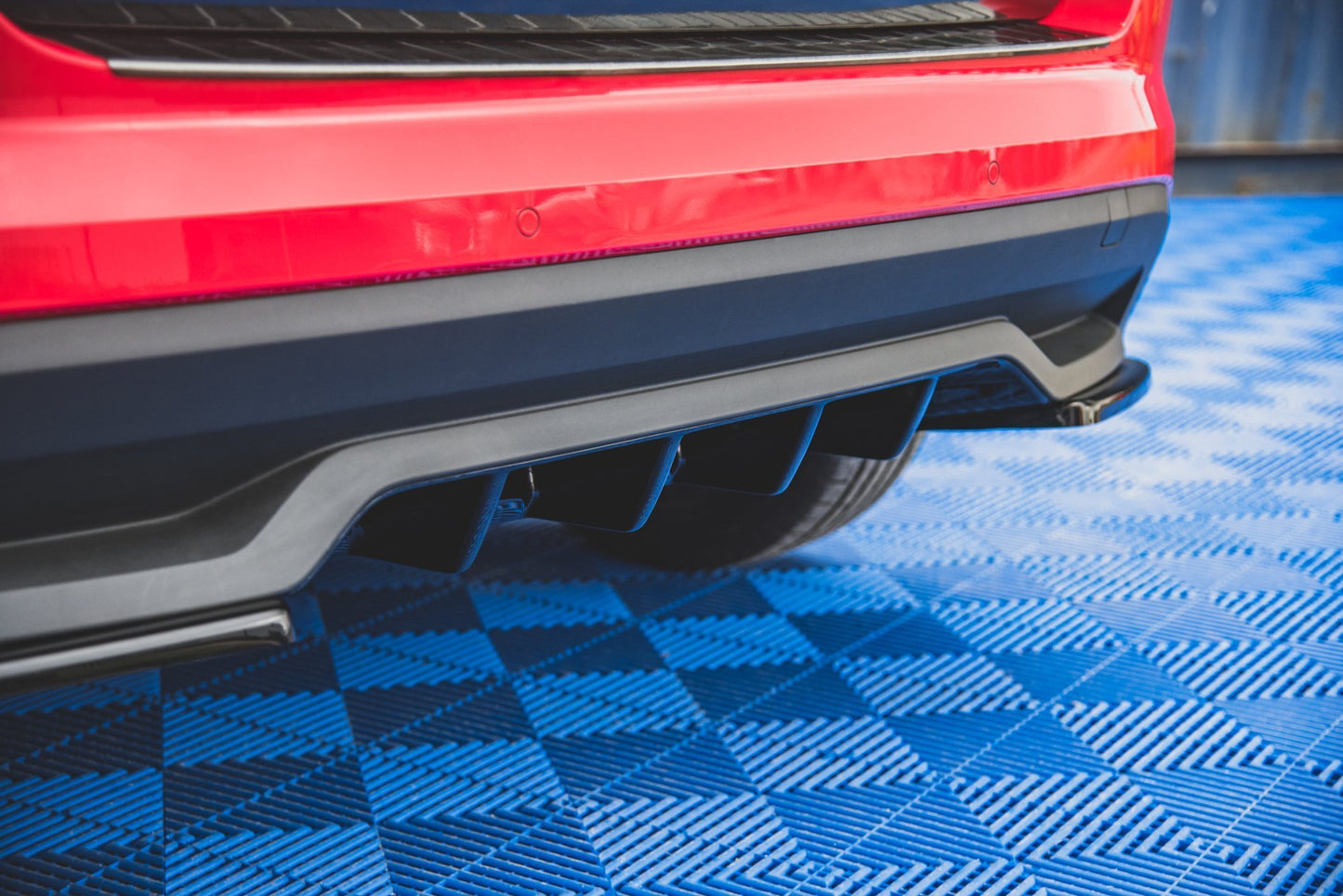 Diffusor Heck Ansatz für Skoda Kamiq Mk1 schwarz Hochglanz