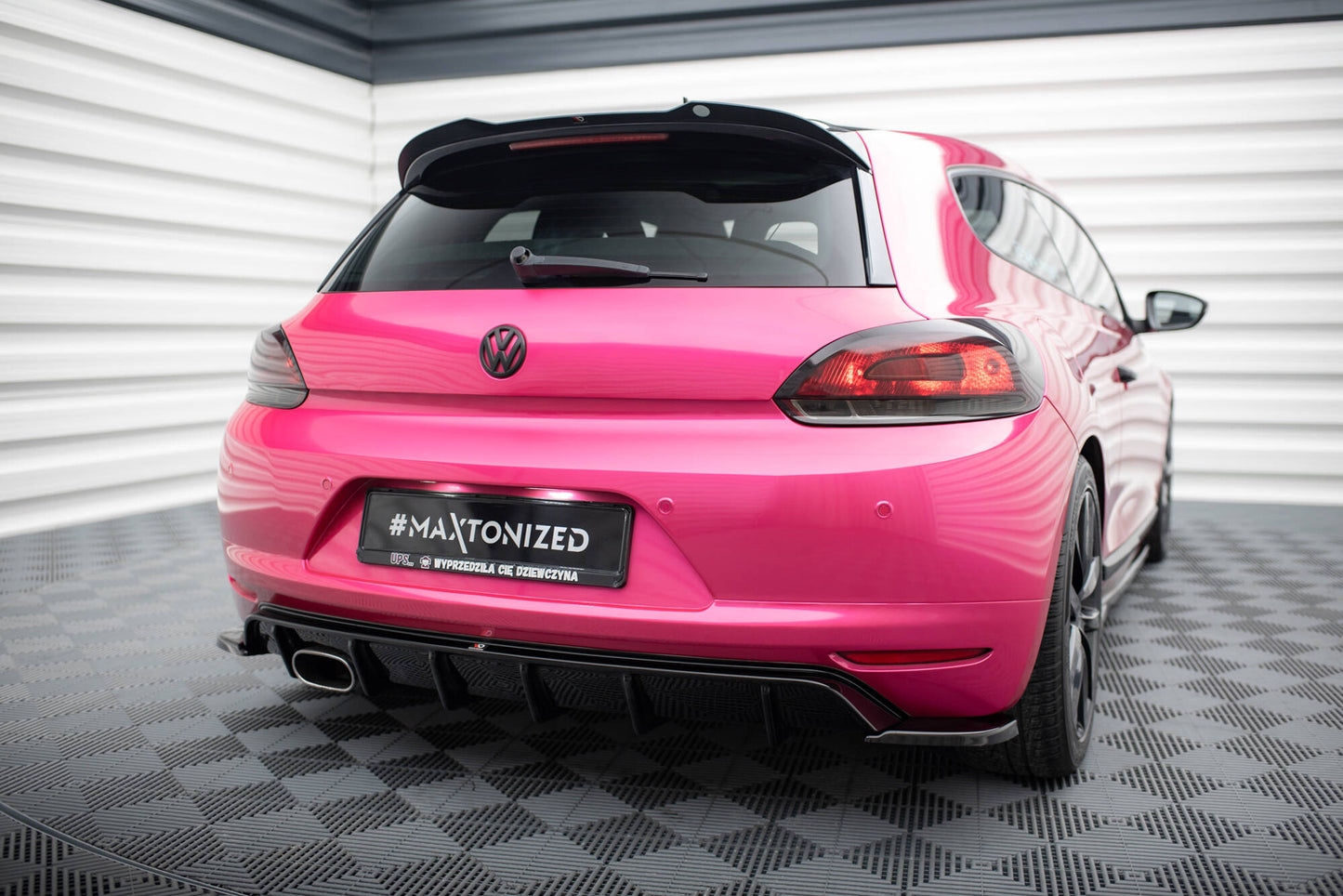 Diffusor Heck Ansatz V.1 für VW Scirocco Mk3 schwarz Hochglanz