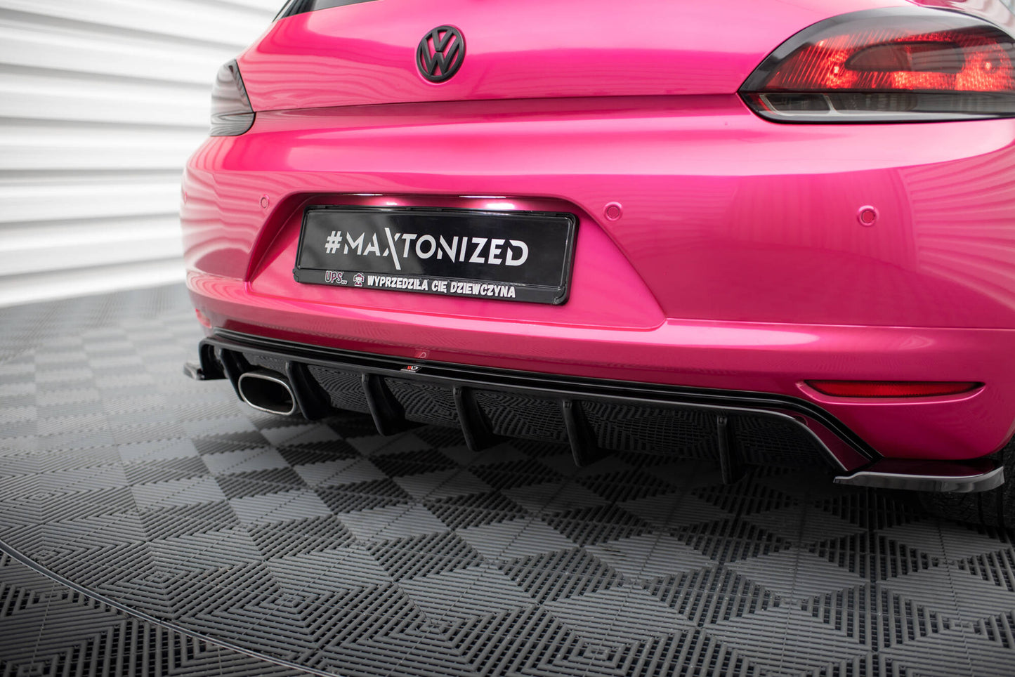 Diffusor Heck Ansatz V.1 für VW Scirocco Mk3 schwarz Hochglanz