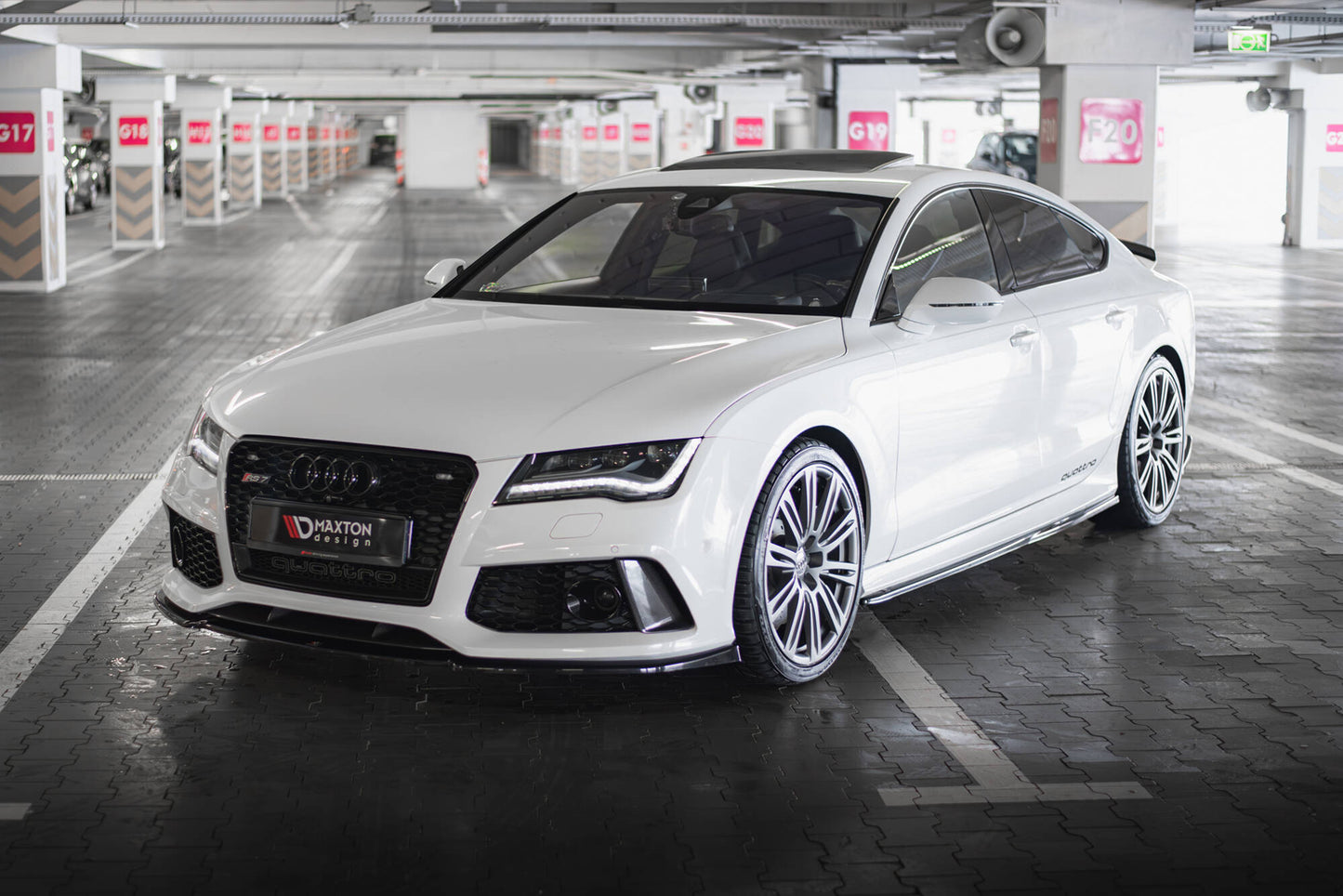Front Ansatz V.3 für Audi RS7 C7 schwarz Hochglanz