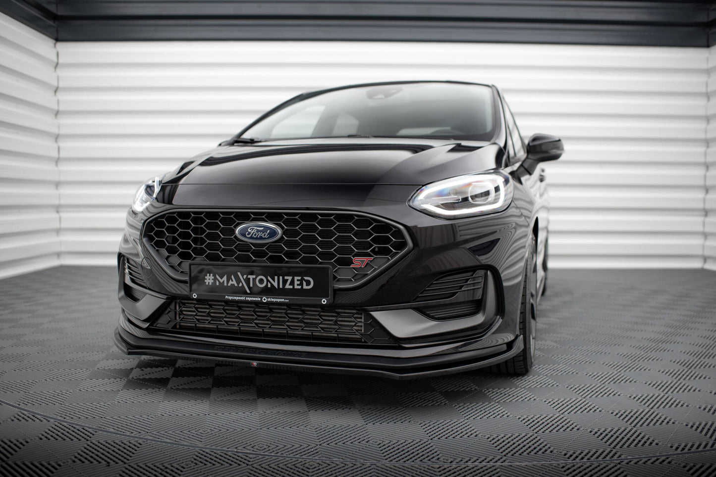 Front Ansatz V.1 für Ford Fiesta ST / ST-line Mk8 Facelift schwarz Hochglanz