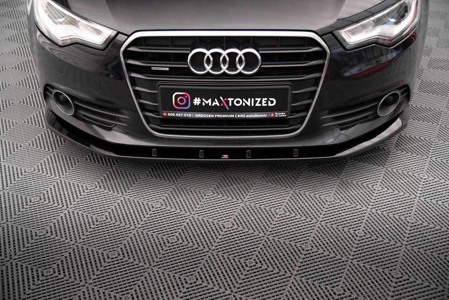 Front Ansatz V.3 für Audi A6 C7 schwarz Hochglanz