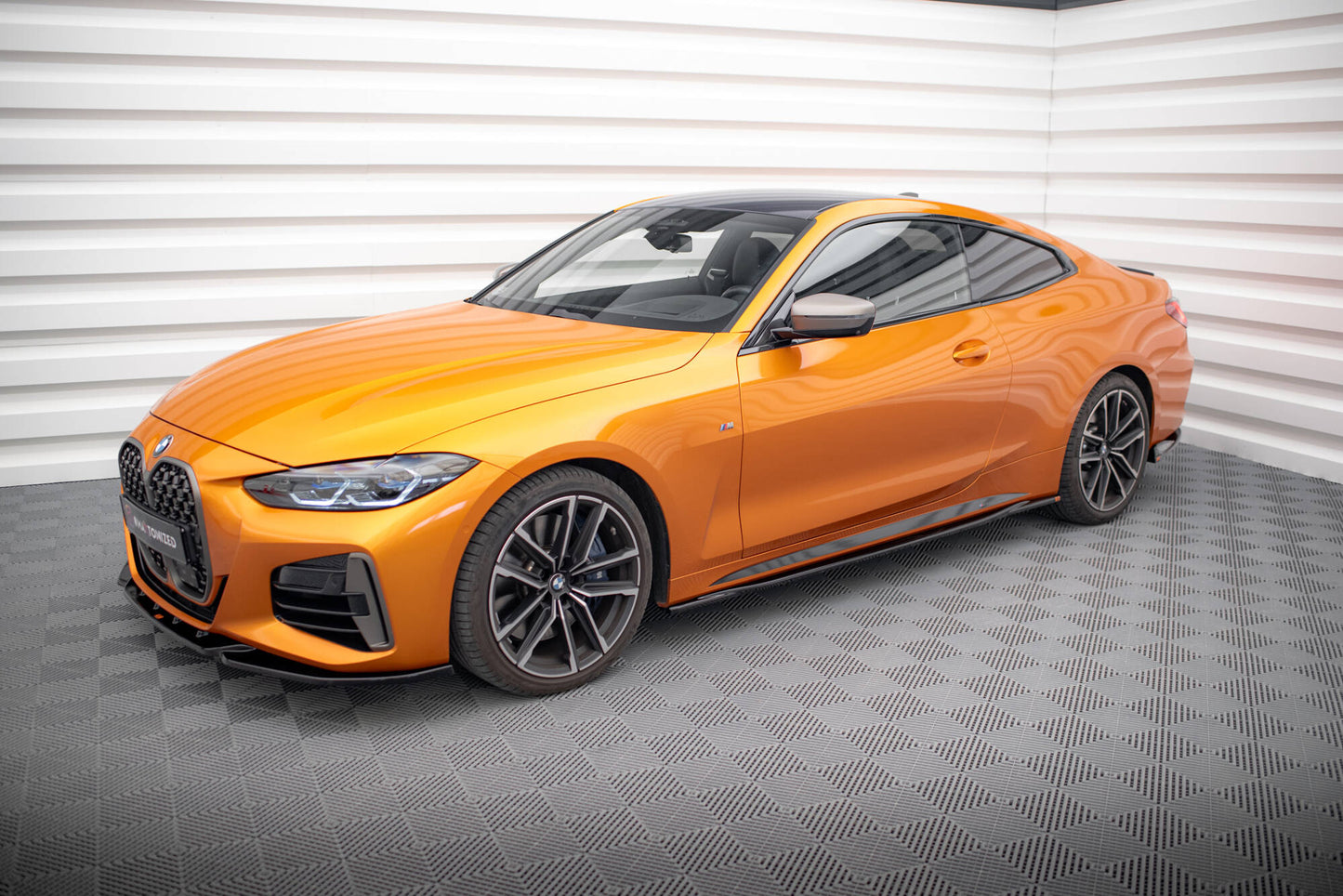 Seitenschweller Ansatz für V.3 für BMW 4er M-Paket / M440i G22 / G23 / G22 Facelift / G23 Facelift schwarz Hochglanz