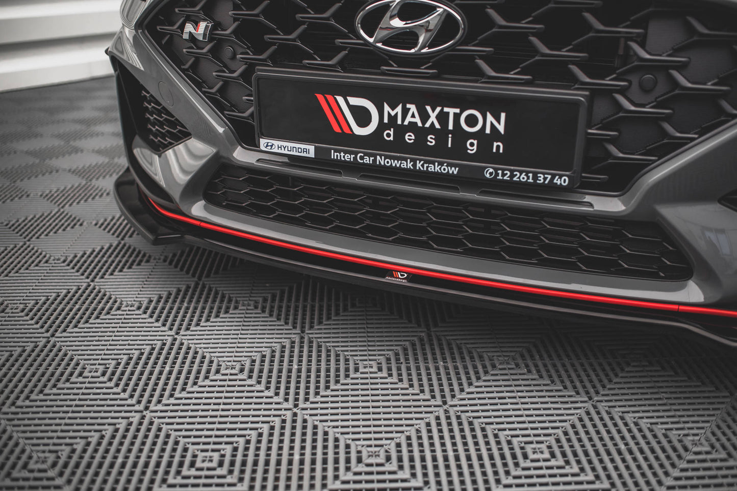 Front Ansatz V.3 für Hyundai I30 N / I30 N-Line Hatchback/Fastback Mk3 Facelift schwarz Hochglanz