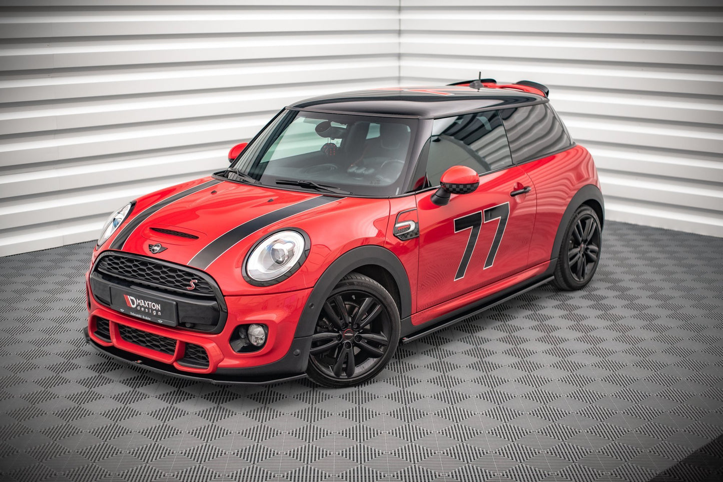 Front Ansatz für Mini Cooper S John Cooper Works F56 schwarz Hochglanz