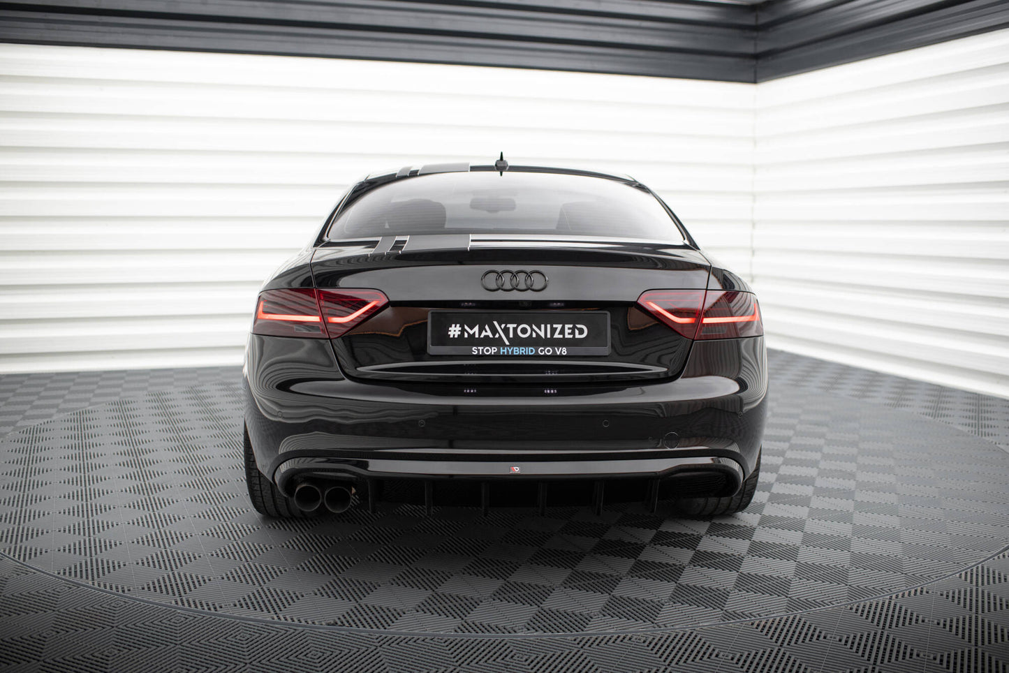 Diffusor Heck Ansatz für Audi A5 Coupe / Cabrio S-Line 8T (Doppelauspuff li.)