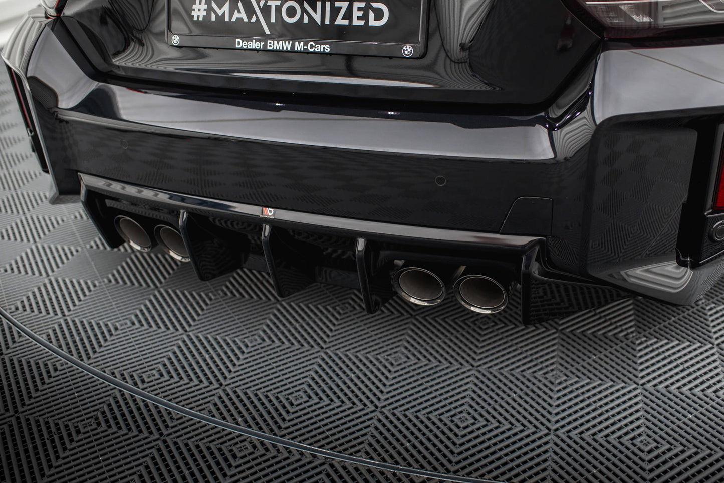 Diffusor Heck Ansatz V.1 für BMW M2 G87 schwarz Hochglanz