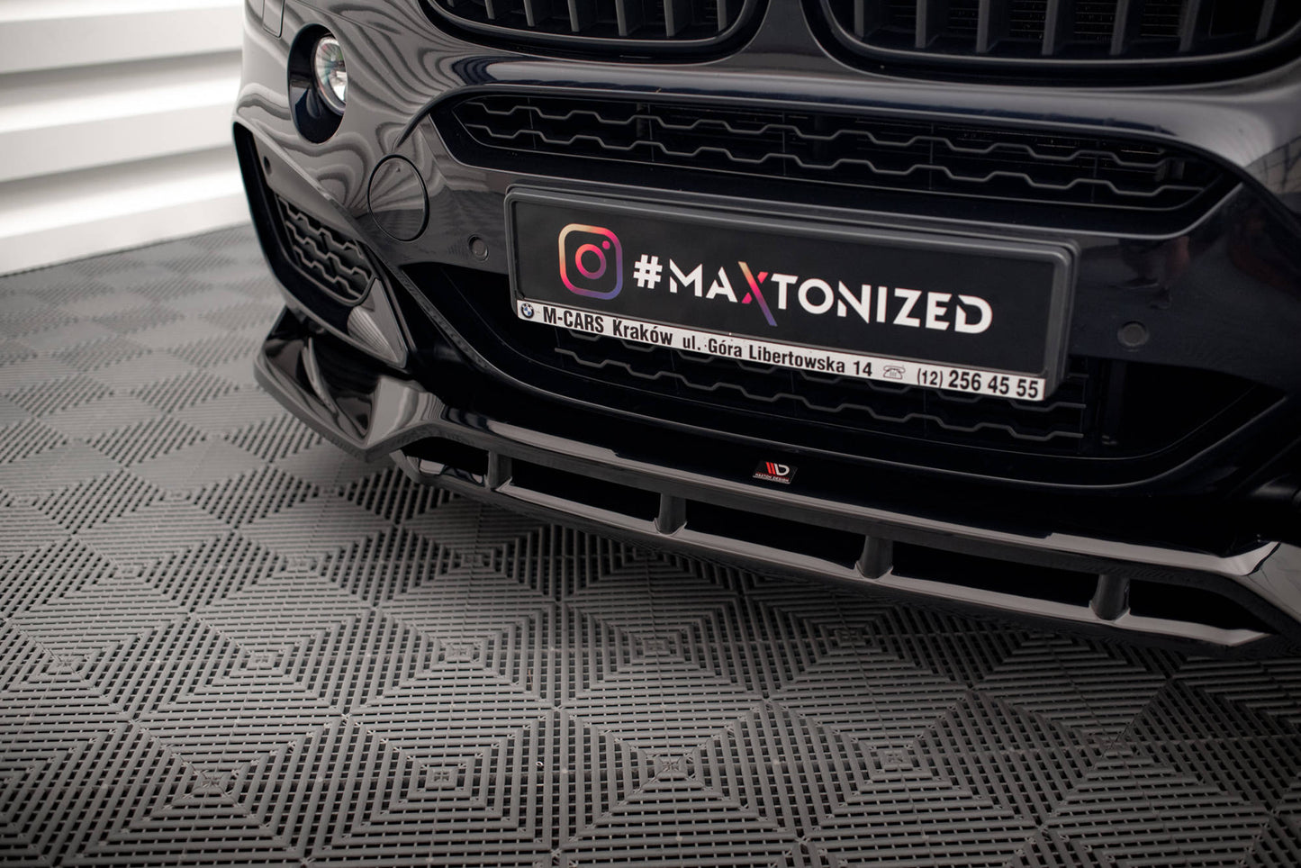 Front Ansatz V.3 für BMW X6 M-Paket F16 schwarz Hochglanz