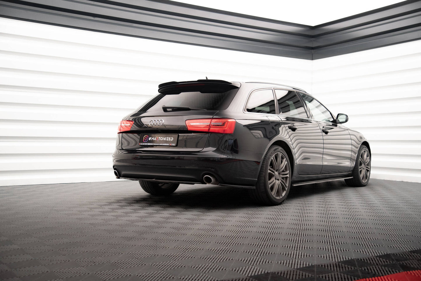 Spoiler CAP V.1 für Audi A6 C7 Avant schwarz Hochglanz