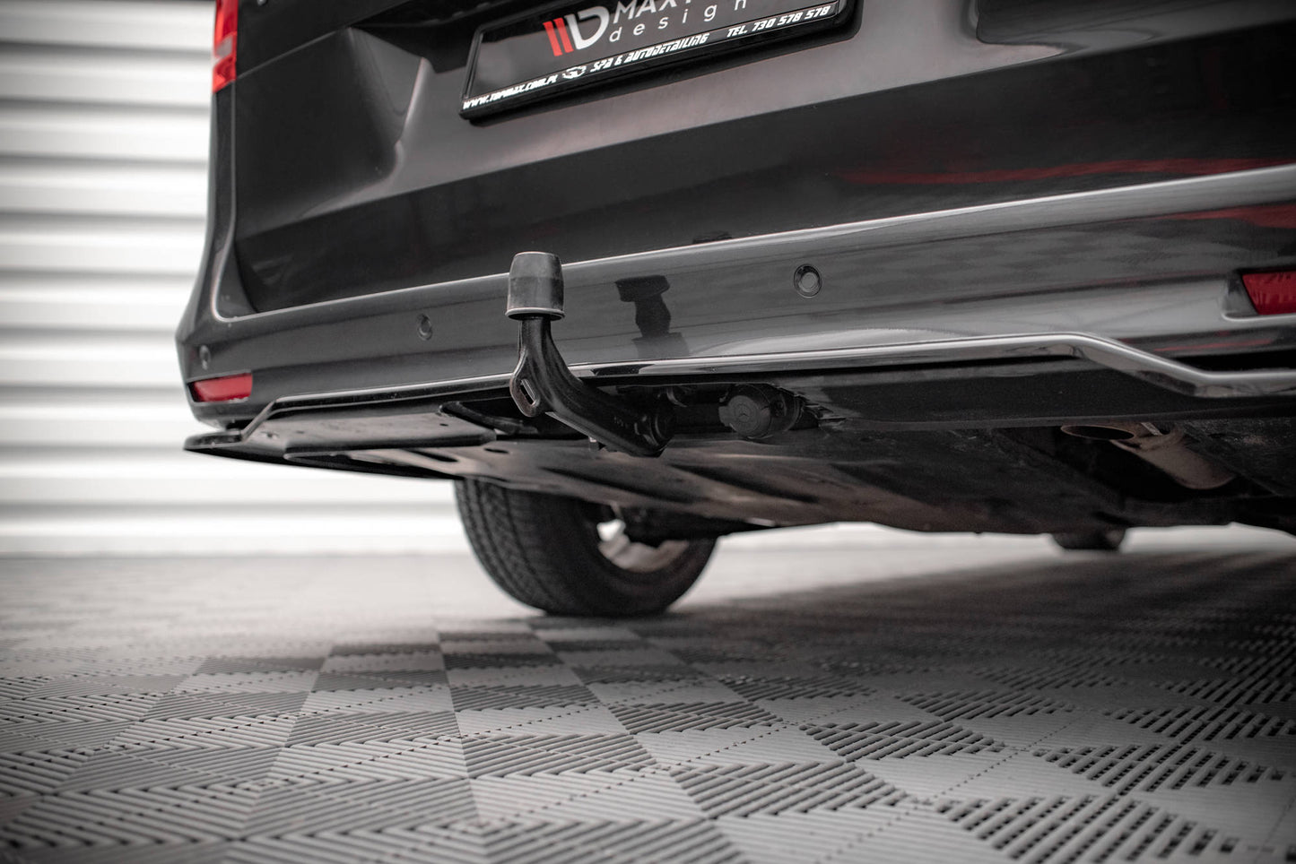 Mittlerer Cup Diffusor DTM Look Heck Ansatz für Mercedes-Benz V-Klasse AMG-Line W447 Facelift schwarz Hochglanz