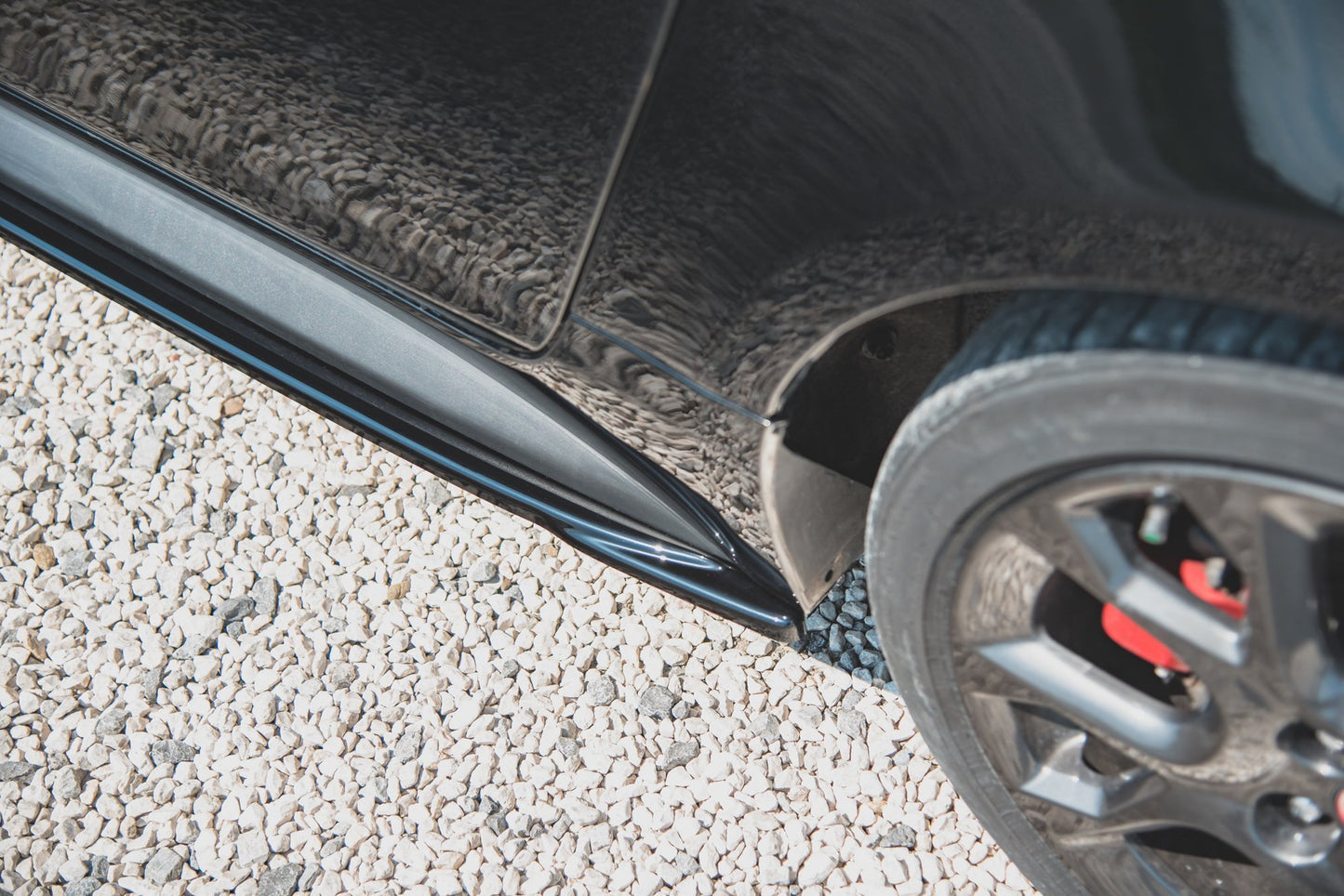 Seitenschweller Ansatz für Abarth 124 Spider schwarz Hochglanz
