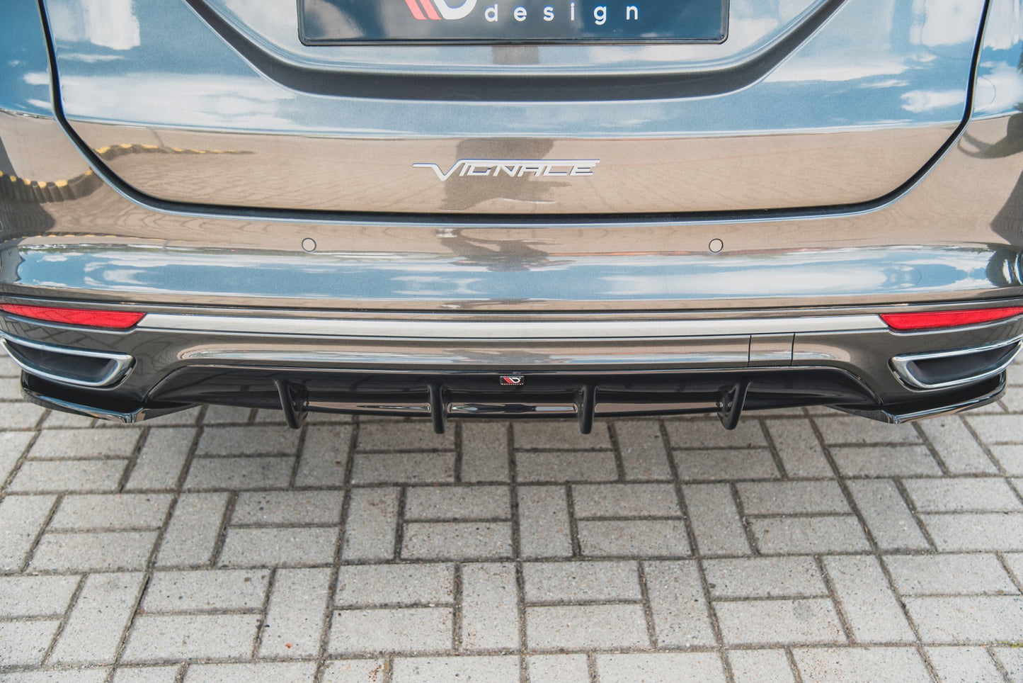 Diffusor Heck Ansatz für Ford Mondeo Vignale Mk5 Facelift Carbon Look