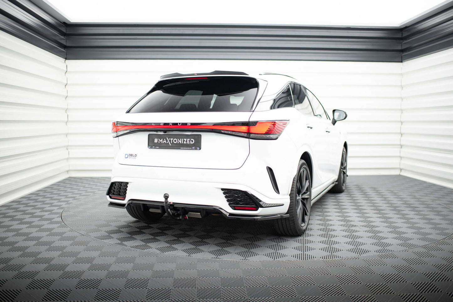 Mittlerer Cup Diffusor DTM Look Heck Ansatz für Lexus RX F-Sport Mk5 schwarz Hochglanz