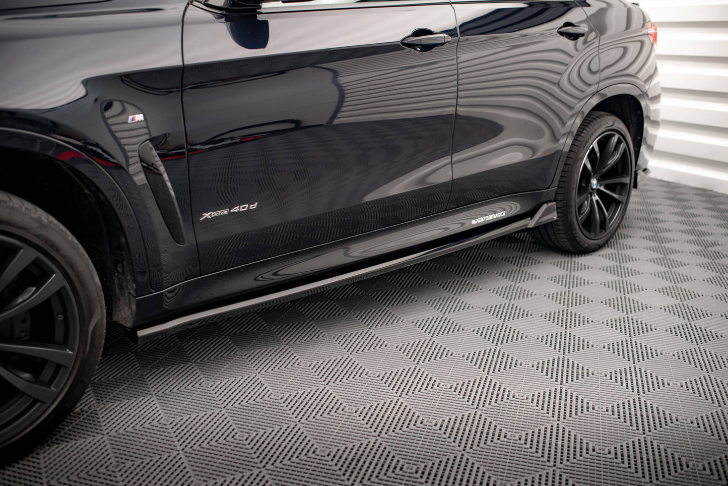 Seitenschweller Ansatz für V.2 für BMW X6 M-Paket F16 Carbon Look