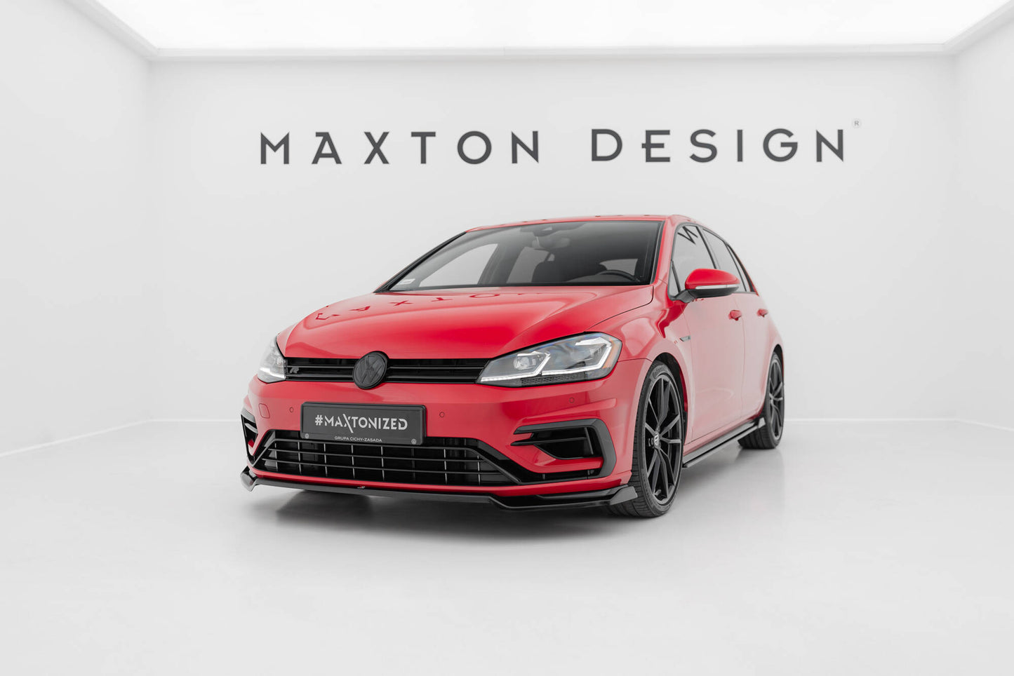 Front Ansatz V.2 für VW Golf R / R-Line Mk7 Facelift schwarz Hochglanz