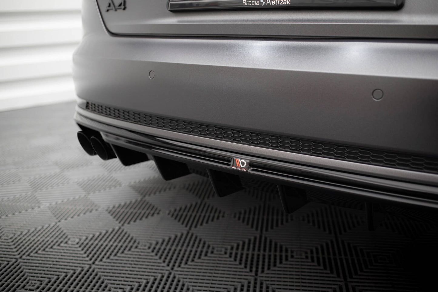 Diffusor Heck Ansatz für Audi A4 S-line B9 (Doppelauspuff li.endrohr)