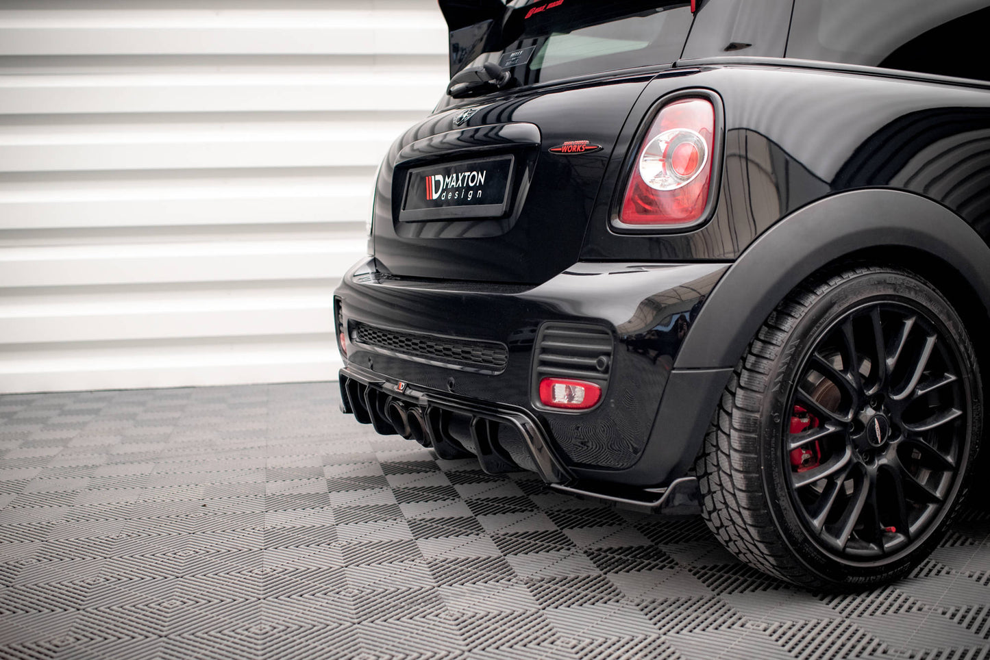 Diffusor Heck Ansatz für Mini Cooper John Cooper Works R56 schwarz Hochglanz