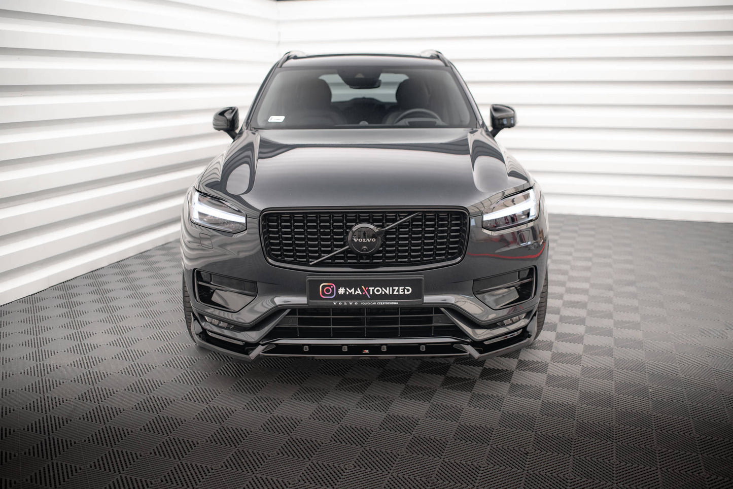 Front Ansatz V.2 für Volvo XC90 R-Design Mk2 Facelift schwarz Hochglanz