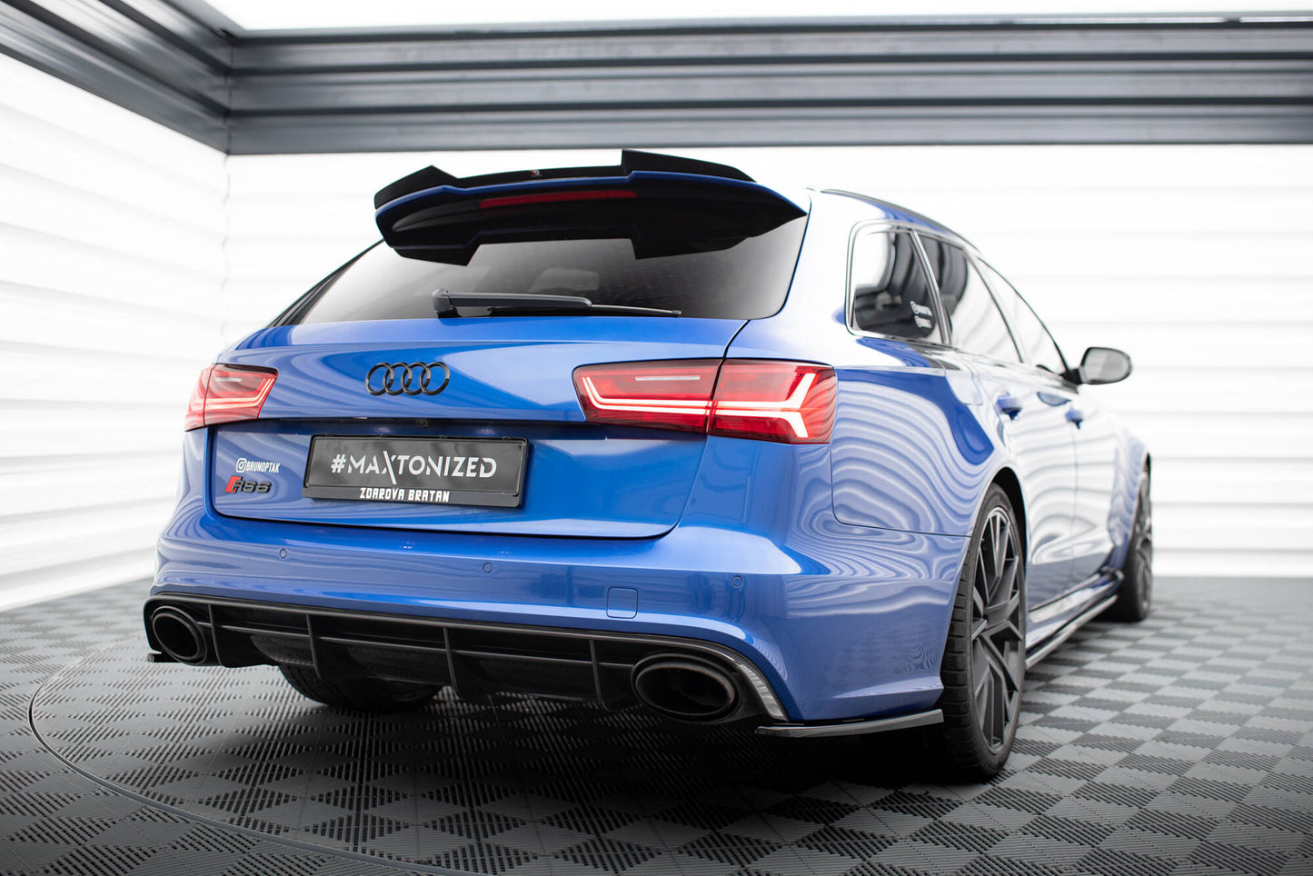 Spoiler CAP V.2 für Audi RS6 C7 / C7 Facelift schwarz Hochglanz