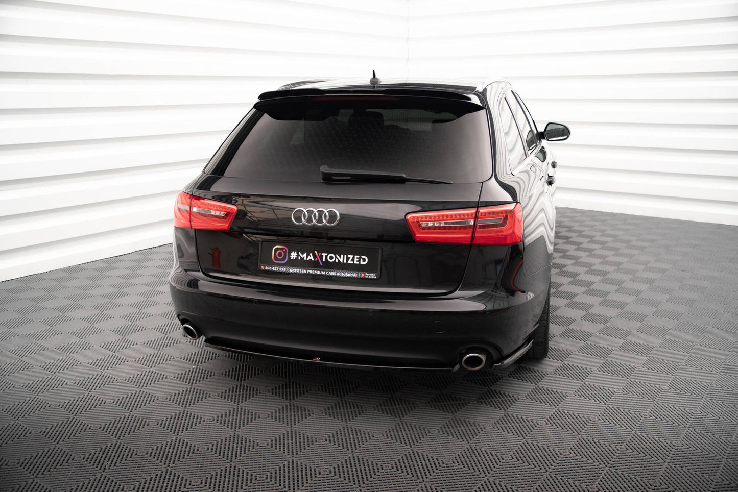 Spoiler CAP V.1 für Audi A6 C7 Avant schwarz Hochglanz