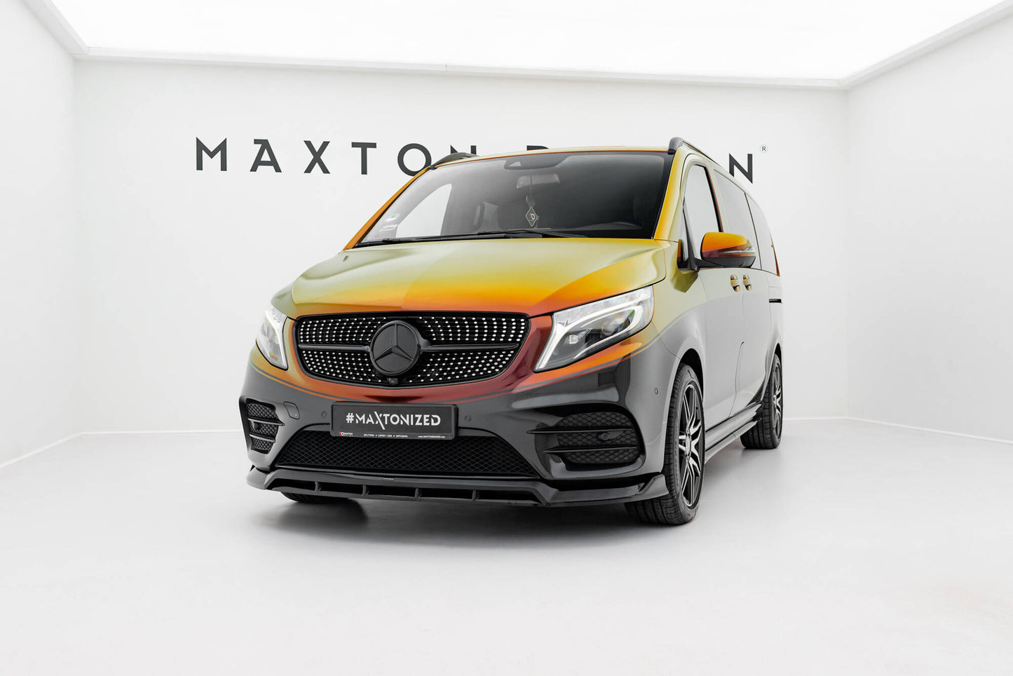 Front Ansatz V.6 für Mercedes-Benz V-Klasse AMG-Line W447 Facelift schwarz Hochglanz