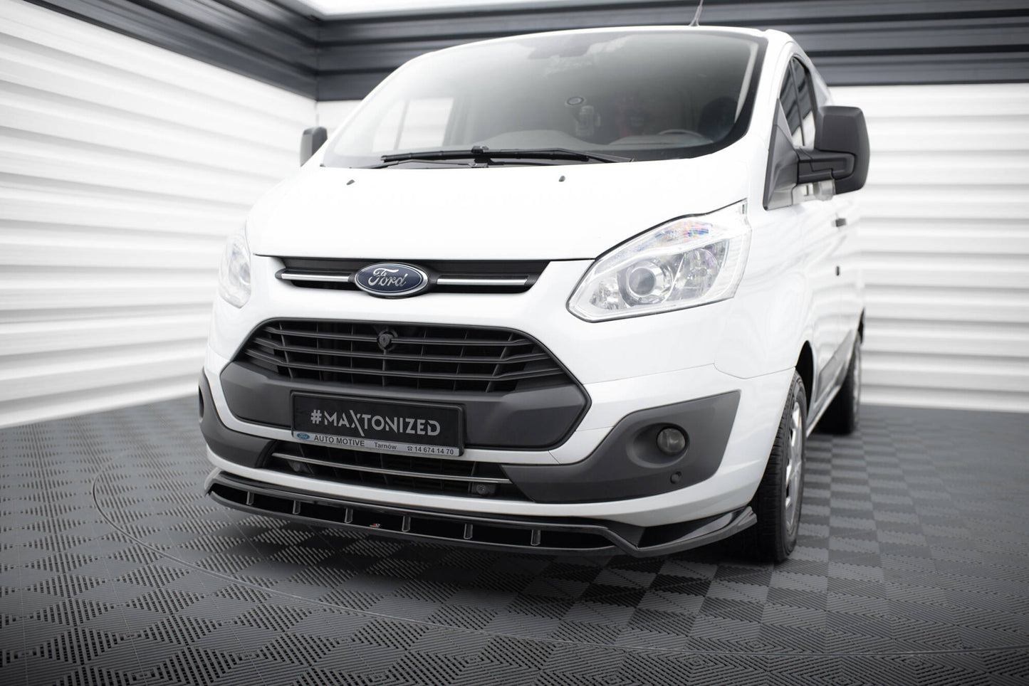 Front Ansatz für Ford Transit Custom Mk1 schwarz Hochglanz