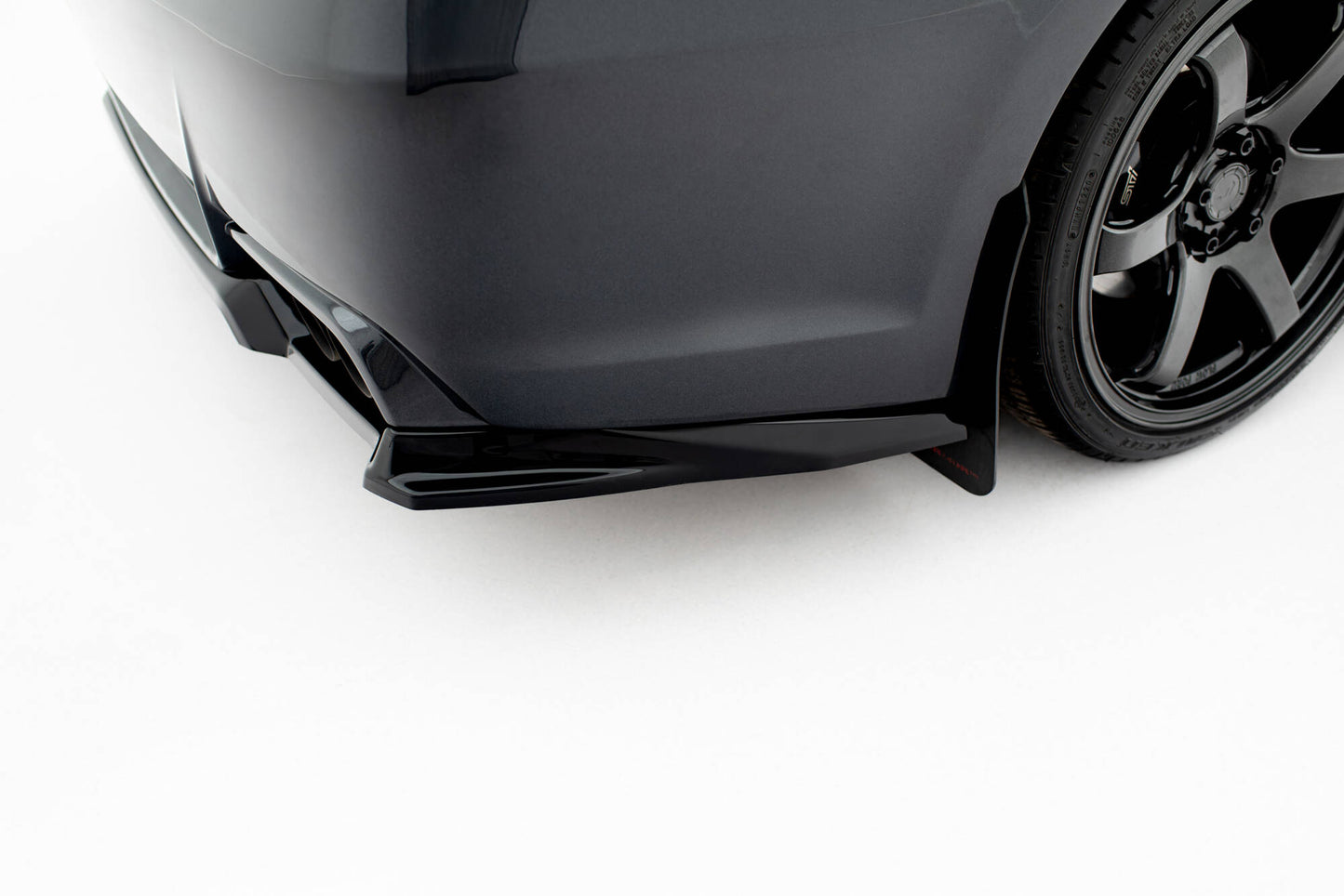 Mittlerer Cup Diffusor DTM Look Heck Ansatz für Subaru Impreza WRX STI Mk3 Facelift schwarz Hochglanz