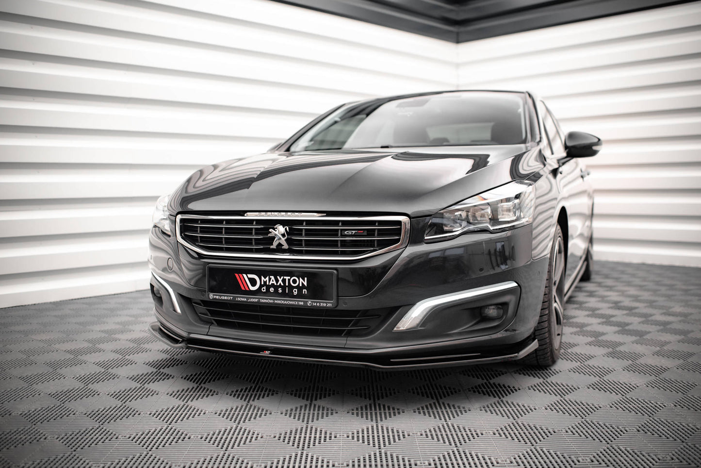 Front Ansatz V.2 für Peugeot 508 GT Mk1 Facelift schwarz Hochglanz