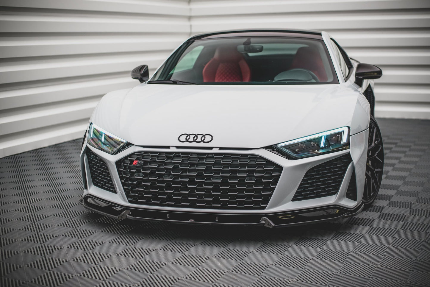 Front Ansatz V.1 für Audi R8 Mk2 Facelift schwarz Hochglanz