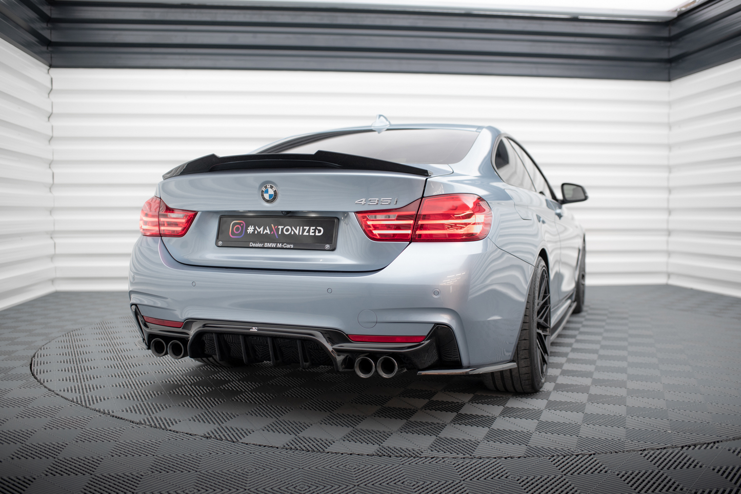 Diffusor Heck Ansatz für BMW 4er Coupe / Gran Coupe / Cabrio M-Paket F32 / F36 / F33 (Doppelauspuff li. re.)