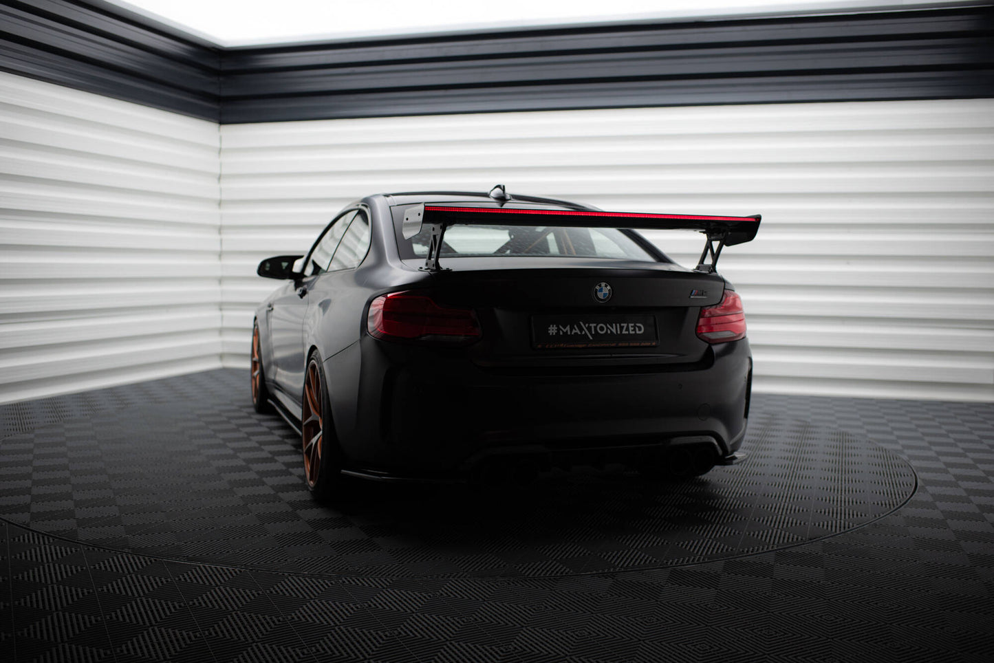 Carbon Spoiler With External Brackets Uprights + LED BMW M2 F87 / 2 / 2 M-Paket F22