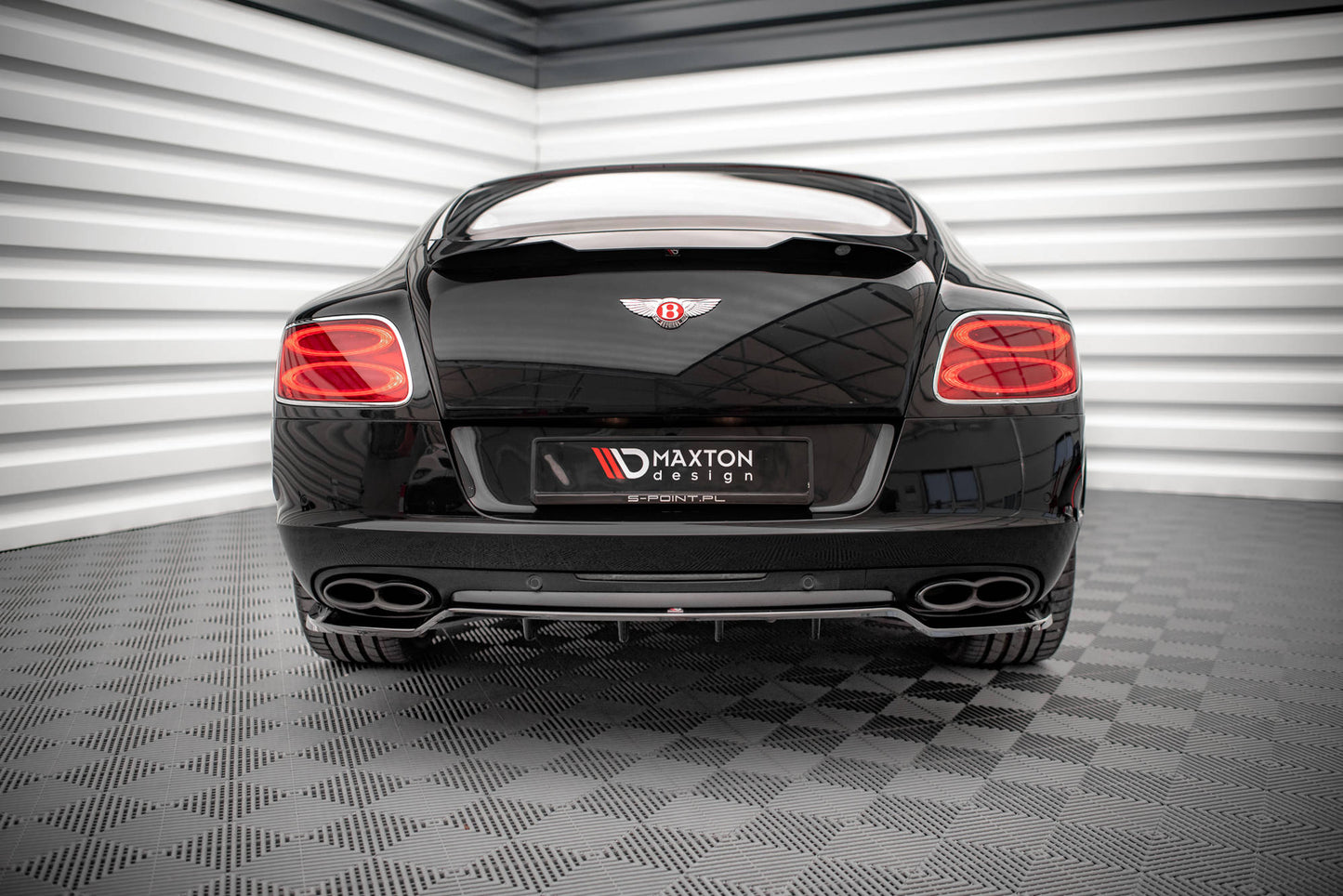 Mittlerer Cup Diffusor DTM Look Heck Ansatz für Bentley Continental GT V8 S Mk2 schwarz Hochglanz