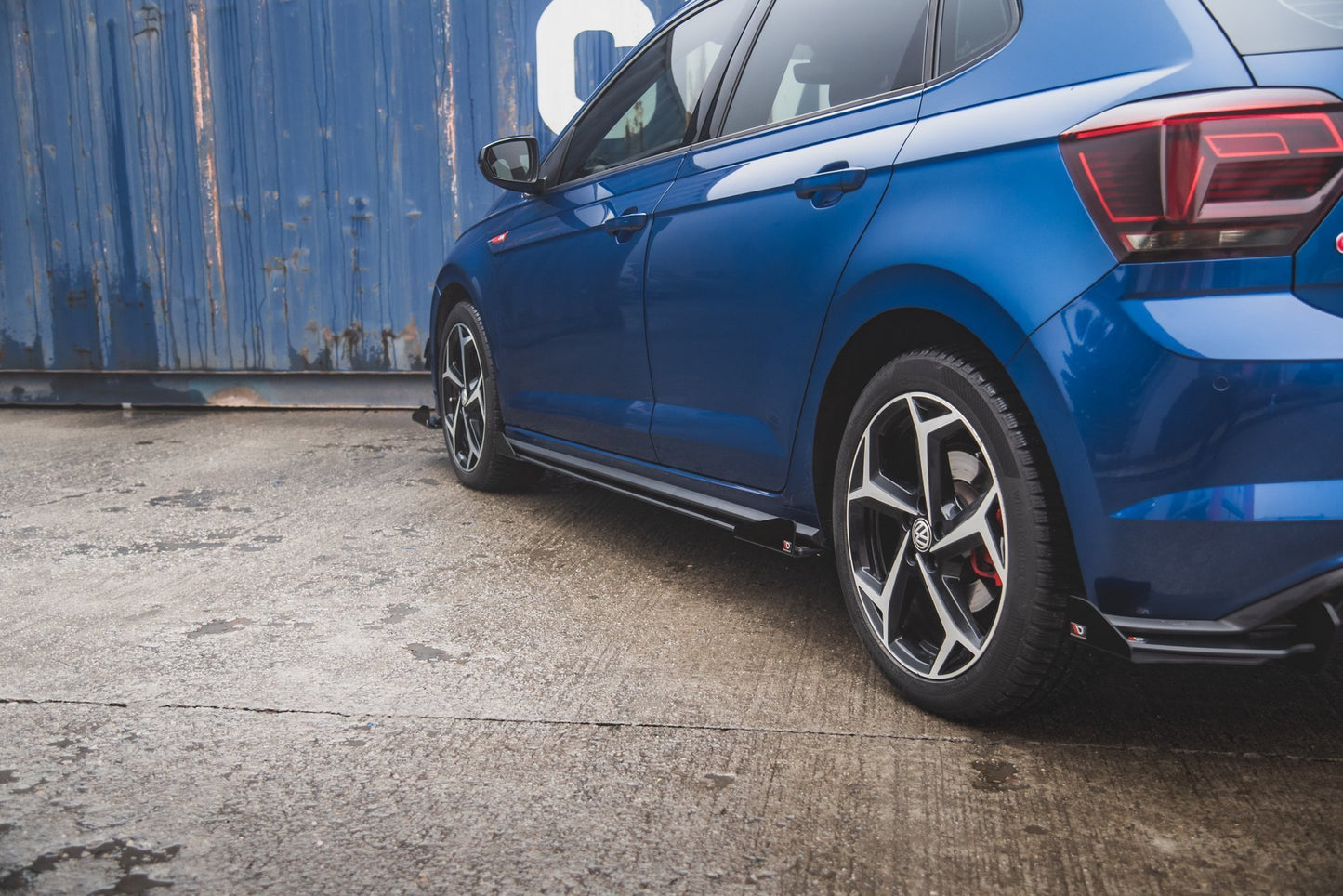 Street Pro Seitenschweller Ansatz für + Flaps Volkswagen Polo GTI Mk6 schwarz Hochglanz
