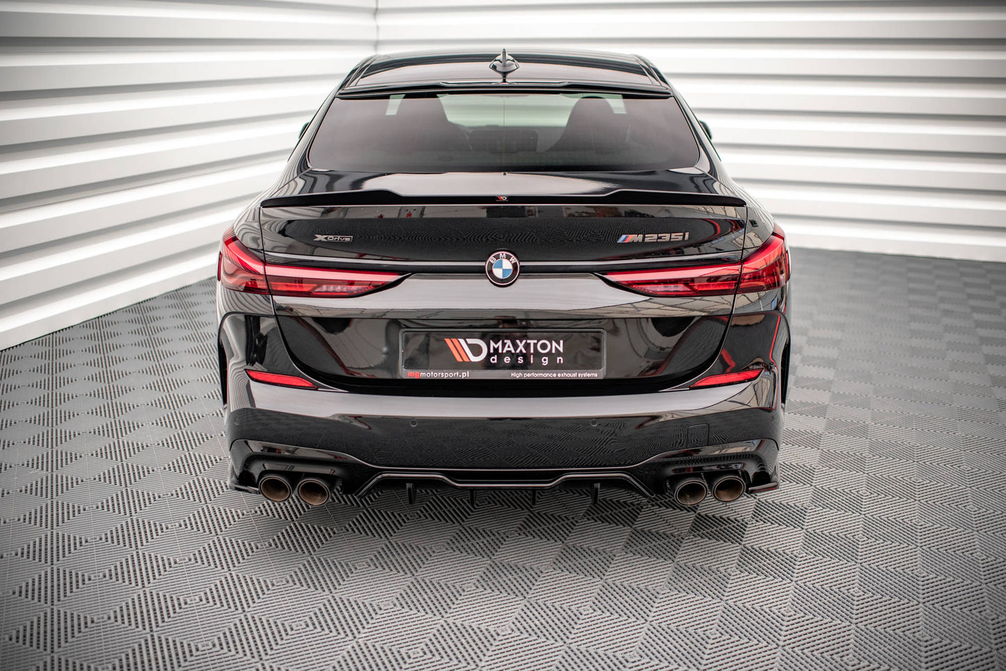 Diffusor Heck Ansatz für BMW M235i Gran Coupe F44 schwarz Hochglanz