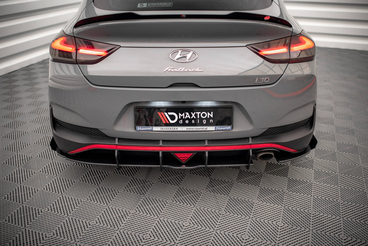 Street Pro Heck Ansatz Flaps Diffusor +Flaps für Hyundai I30 Fastback N-Line Mk3 Facelift schwarz Hochglanz