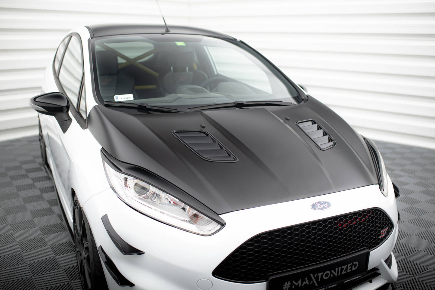 Motorhauben Luftschlitze Ford Fiesta ST Mk7 Facelift schwarz Hochglanz