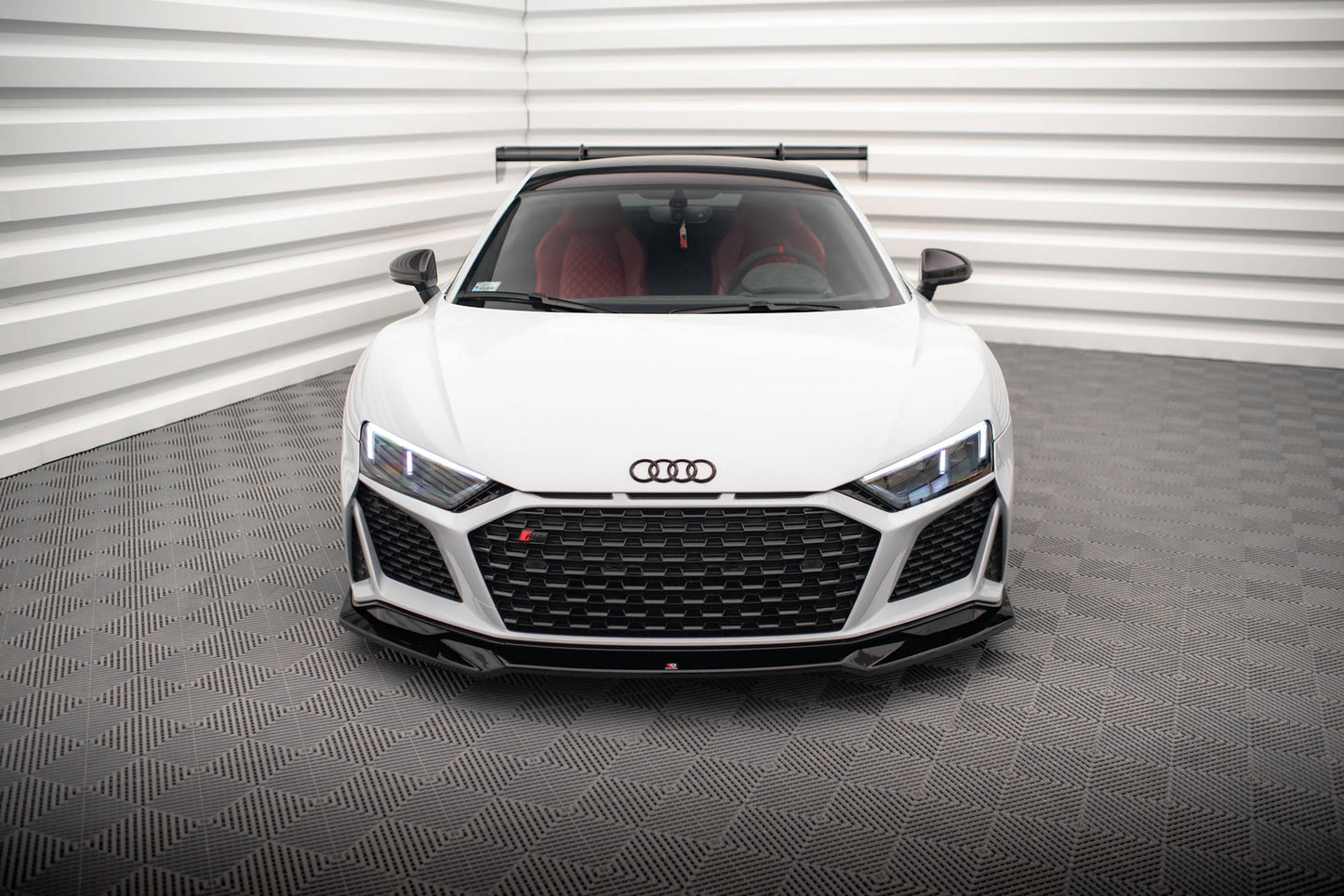 Front Ansatz V.3 für Audi R8 Mk2 Facelift schwarz Hochglanz