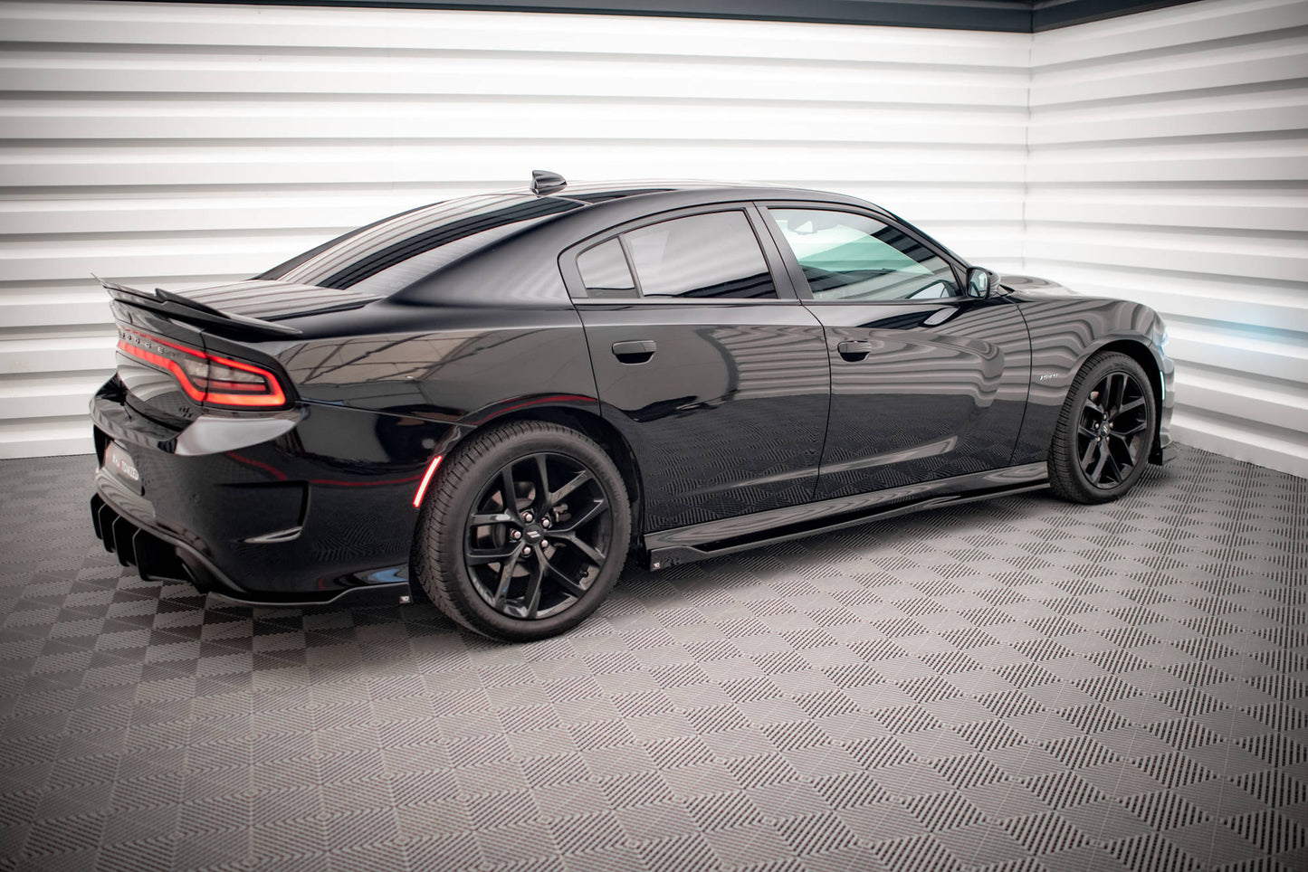 Seitenschweller Ansatz für Dodge Charger SRT Mk7 Facelift schwarz matt
