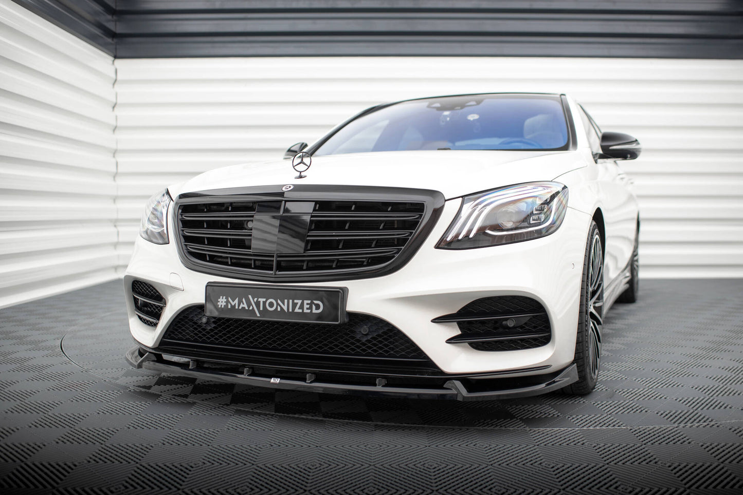 Front Ansatz V.2 für Mercedes-Benz S AMG-Line W222 Facelift schwarz Hochglanz