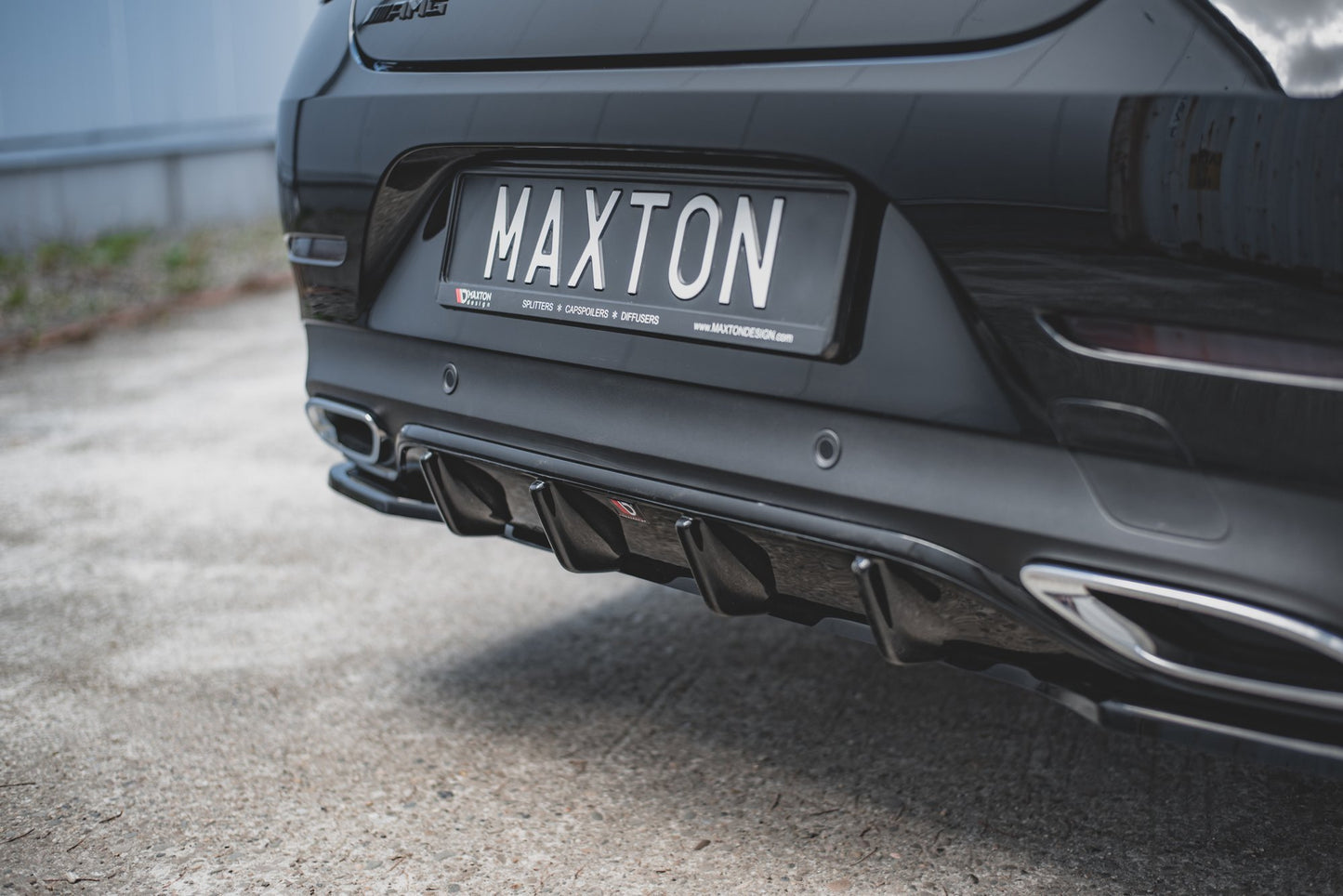 Diffusor Heck Ansatz für Mercedes-Benz CLS AMG-Line C257 schwarz Hochglanz