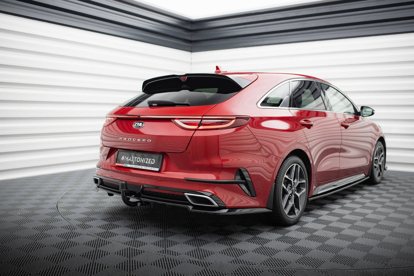 Mittlerer Cup Diffusor DTM Look Heck Ansatz für Kia ProCeed GT-Line Mk1 schwarz Hochglanz