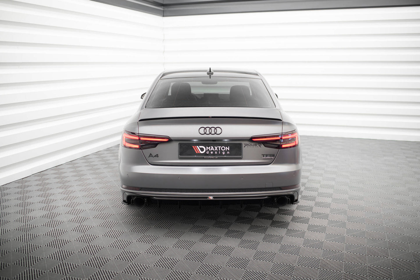 Diffusor Heck Ansatz für Audi A4 S-line B9 (Einzelauspuff li. re.)