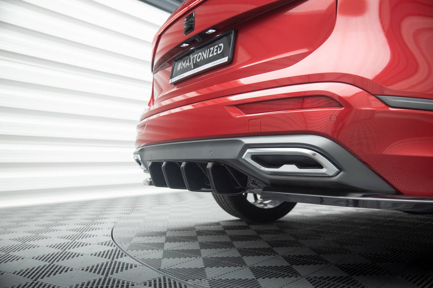 Diffusor Heck Ansatz für Seat Tarraco FR Mk1 schwarz Hochglanz