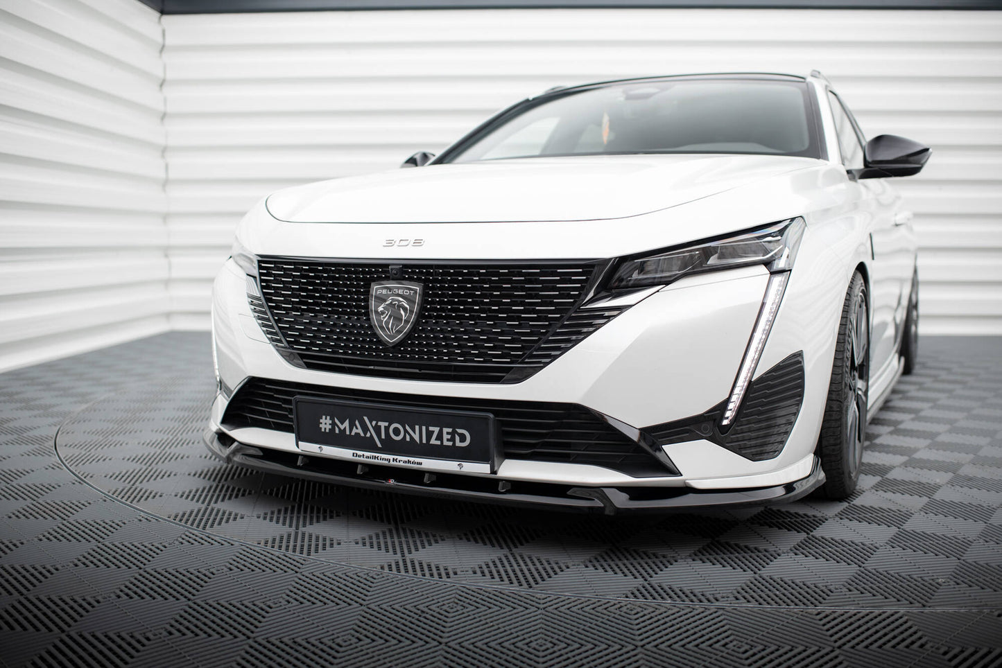 Front Ansatz für Peugeot 308 GT Mk3 schwarz Hochglanz